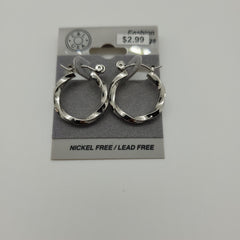 Silver Plated Pincatch Hoop Earrings NPK409 - Beauty Bar & Supply