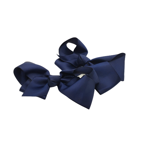 Fabric Nylon Bow" 5 Navy (2pcs) - Beauty Bar & Supply