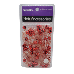 Tomorrow Large Bead Red/Red Clear Glitter #TBR622MREDC - Beauty Bar & Supply