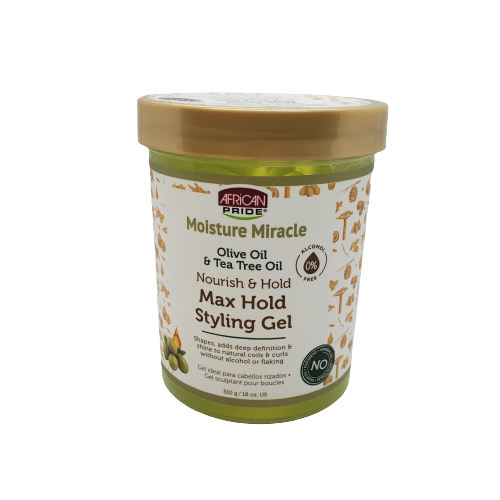 African Pride Moisture Miracle Olive Oil & Tea Tree Max Hold Styling Gel - Beauty Bar & Supply