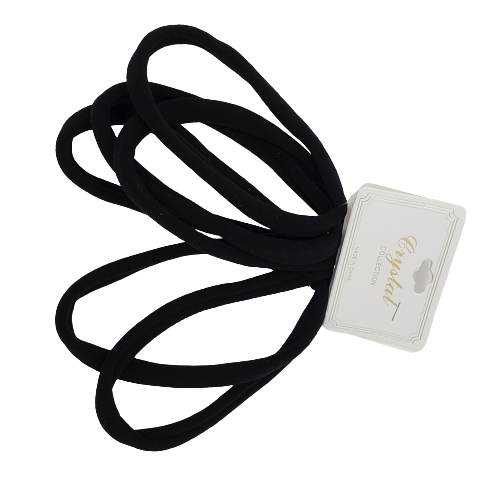 Crystal Collection Black Nylon Ponytail Holder - Beauty Bar & Supply