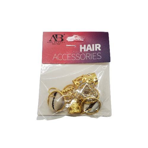 Ana Beauty Hair Accessories Filigree Rhinstone Circle Charms with Cowrie Shells ABD558GS - Beauty Bar & Supply