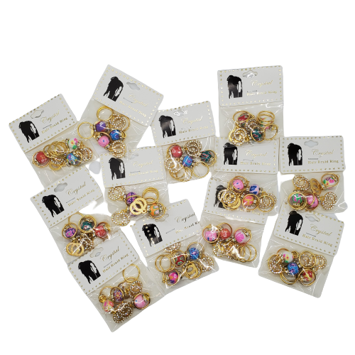 Crystal Collection Hair Braid Ring KNV-2788G - Beauty Bar & Supply