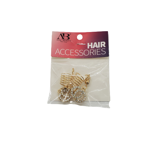 Ana Beauty Hair Accessories Spring Coil with Circle Rhinestone Charm ABD0755 - Beauty Bar & Supply