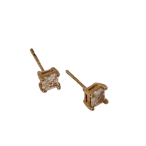 14KT G.F CZ 4MM SQ GF9124 - Beauty Bar & Supply