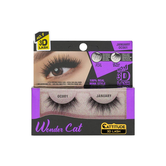 Ebin New York Wonder Cat 3D Faux Mink Eye Lashes-January - Beauty Bar & Supply