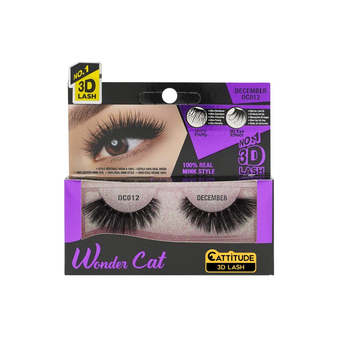 Ebin New York Wonder Cat 3D Faux Mink Eye Lashes-December - Beauty Bar & Supply