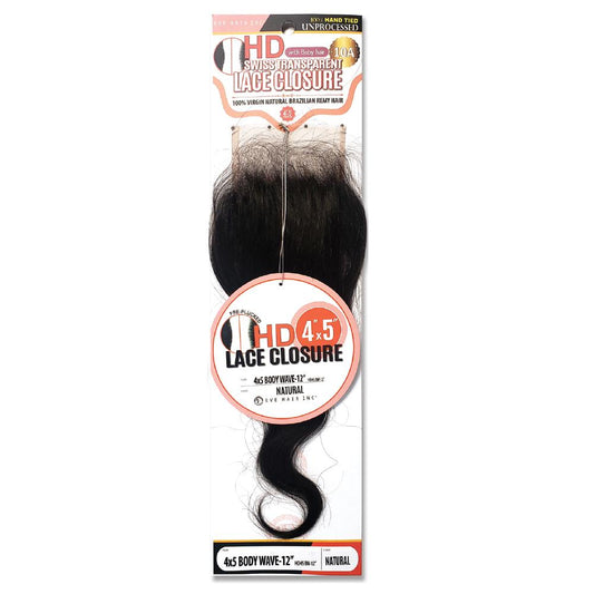 Eve Hair HD Swiss Transparent Lace Closure 4"X5" Body Wave - Beauty Bar & Supply