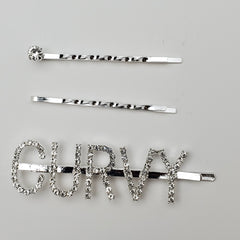 Magic Girl Collection Rhinestone Bobby Pin 3PCS-CURVY - Beauty Bar & Supply