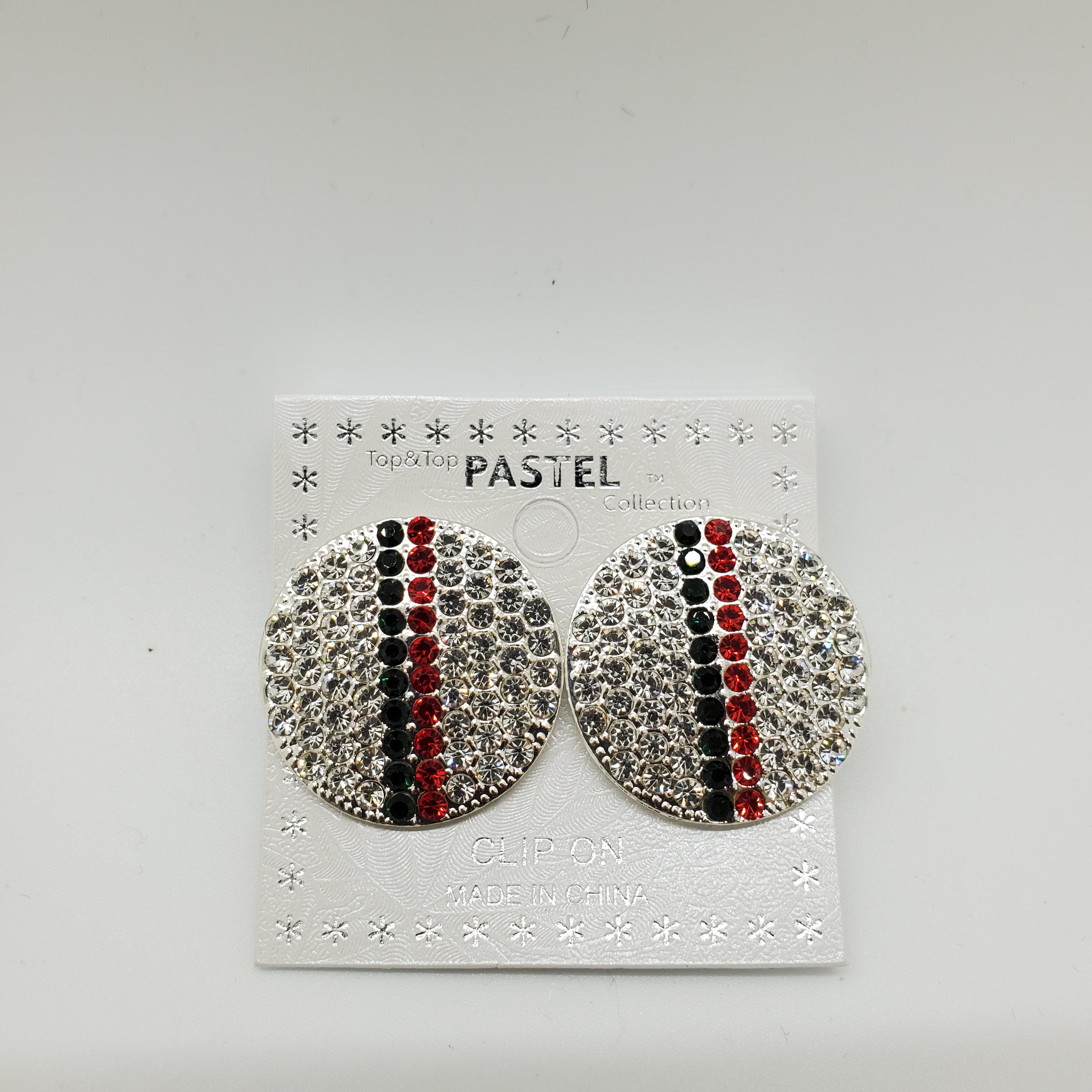 Pastel Collection Earrings-Clip On Rhinestone - Beauty Bar & Supply