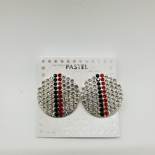 Pastel Collection Earrings-Clip On Rhinestone - Beauty Bar & Supply