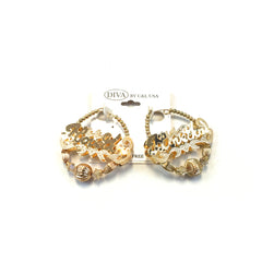 Diva I Love You Earrings HME109 - Beauty Bar & Supply