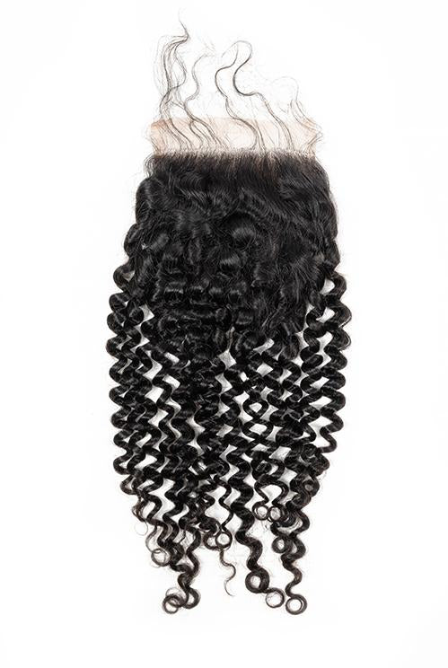 BBS Grade 8 Virgin Human Hair Kinky Curly 4x4 Closure - Beauty Bar & Supply