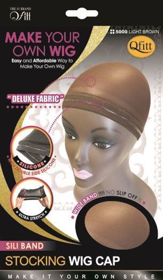Qfitt Sili Band Stocking Wig Cap Lt Brn 5000 - Beauty Bar & Supply