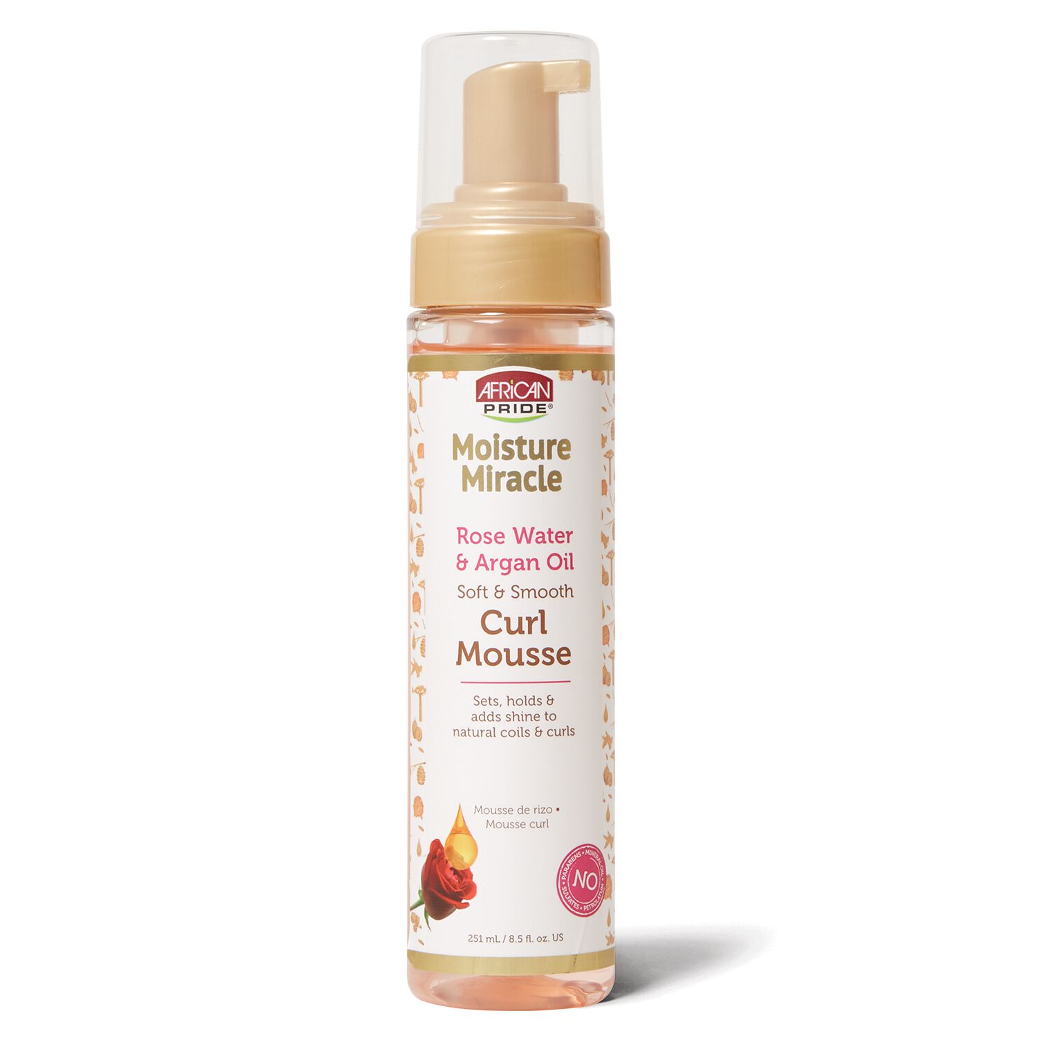 African Pride Moisture Miracle Rose Water &amp; Argan Oil Curl Mousse - Beauty Bar & Supply
