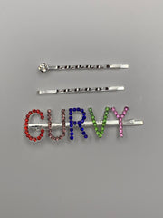 Magic Girl Collection Rhinestone Bobby Pin 3PCS-CURVY(Assorted) - Beauty Bar & Supply