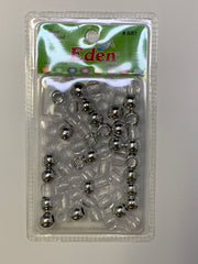 Eden Collection Hair Bead Clear/Silver #BR7 - Beauty Bar & Supply