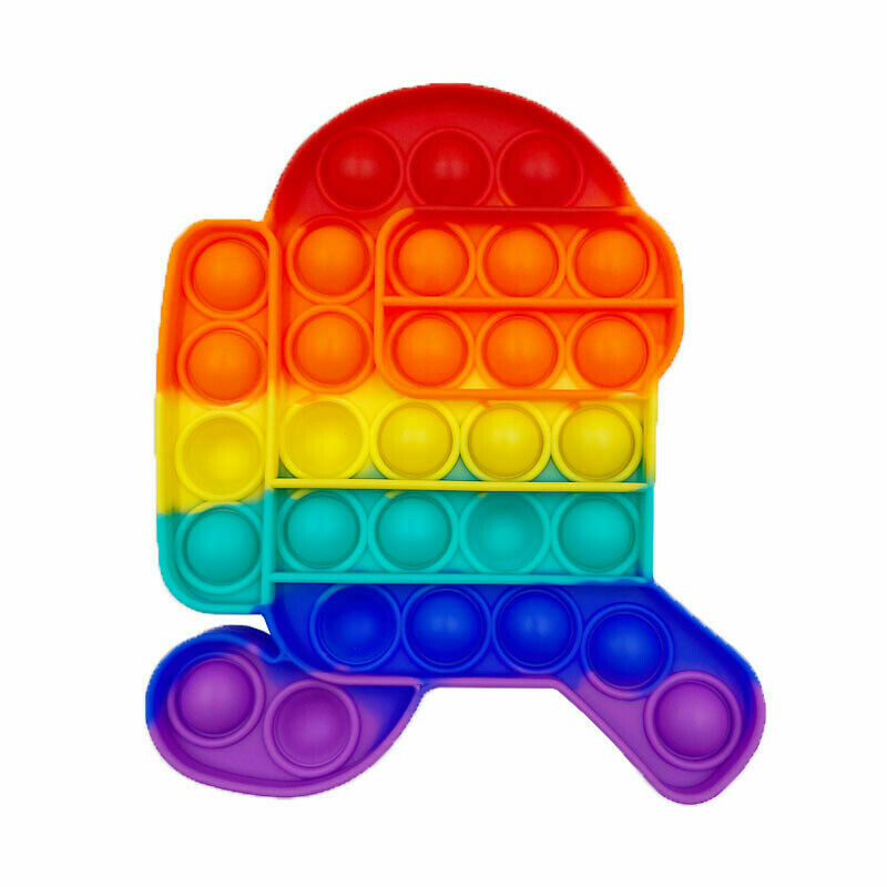 Push Bubble Pop It Rainbow Silicone Fidget Sensory Toy - Beauty Bar & Supply
