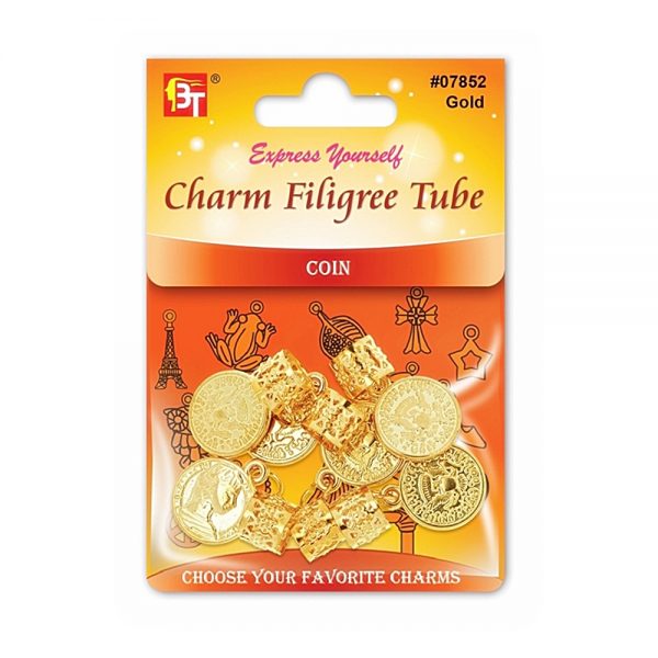 Beauty Town Charm Filigree Tube-Coin 07852 - Beauty Bar & Supply