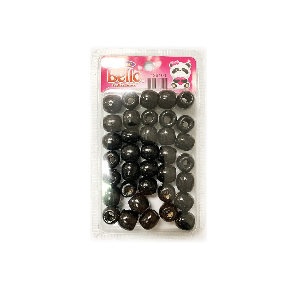 Bello Collection Wooden Hair Beads-Black #38101 - Beauty Bar & Supply
