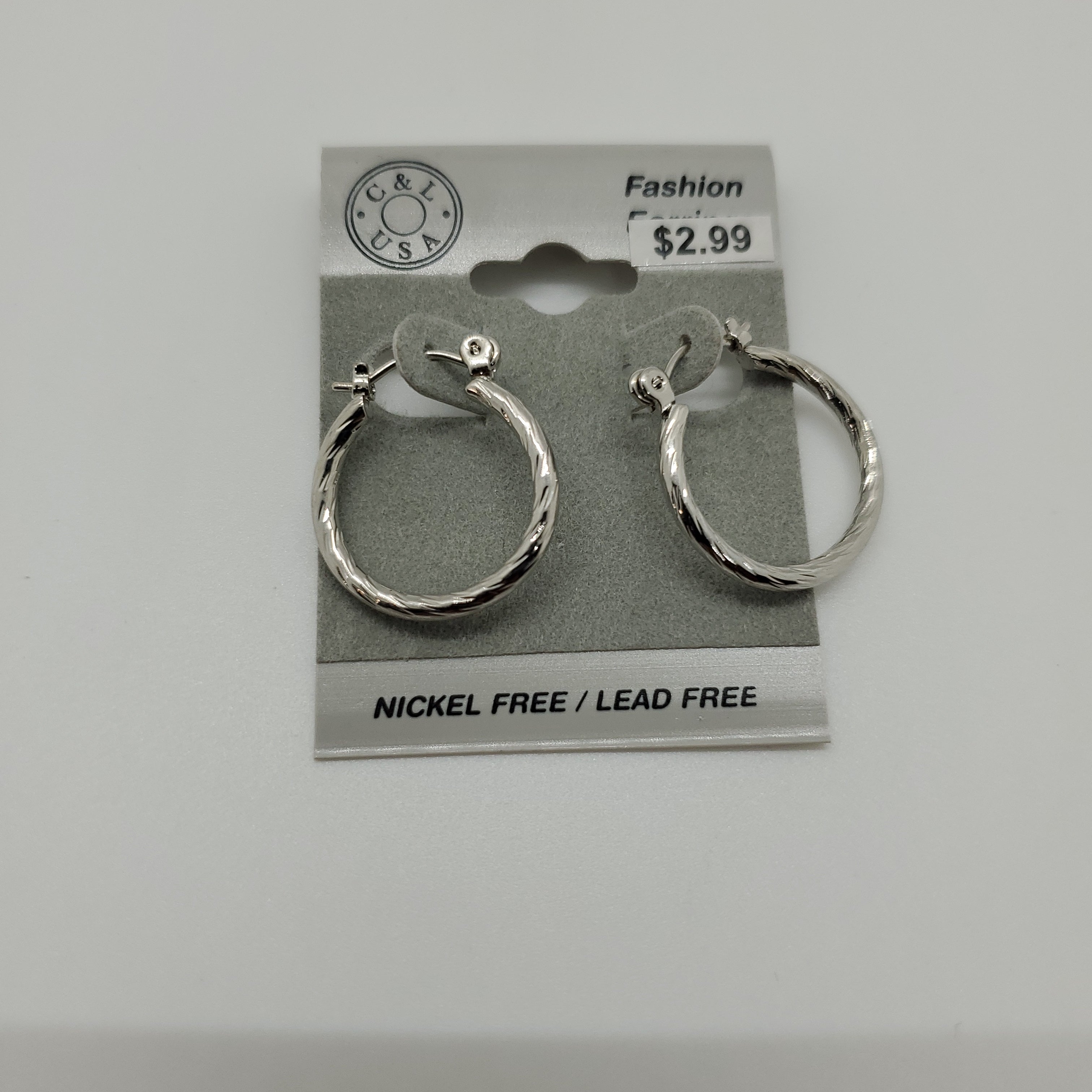 Silver Plated Pincatch Hoop Earrings NPK408 - Beauty Bar & Supply