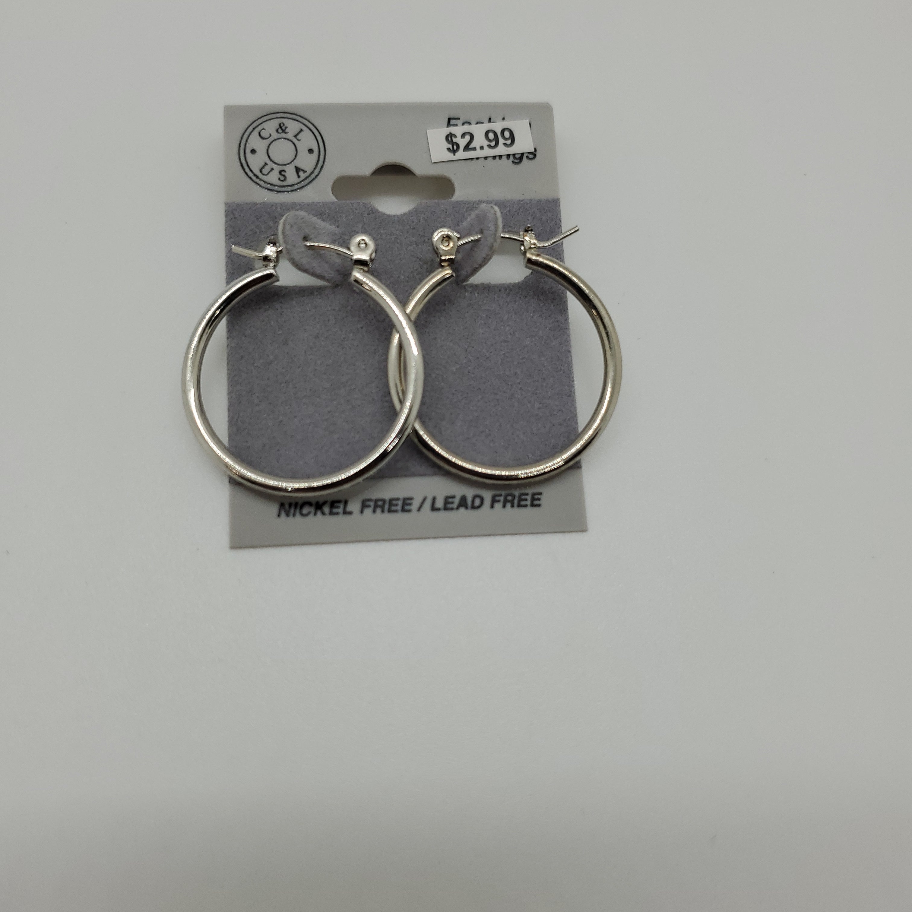 Silver Plated Pincatch Hoop Earrings NPK407 - Beauty Bar & Supply