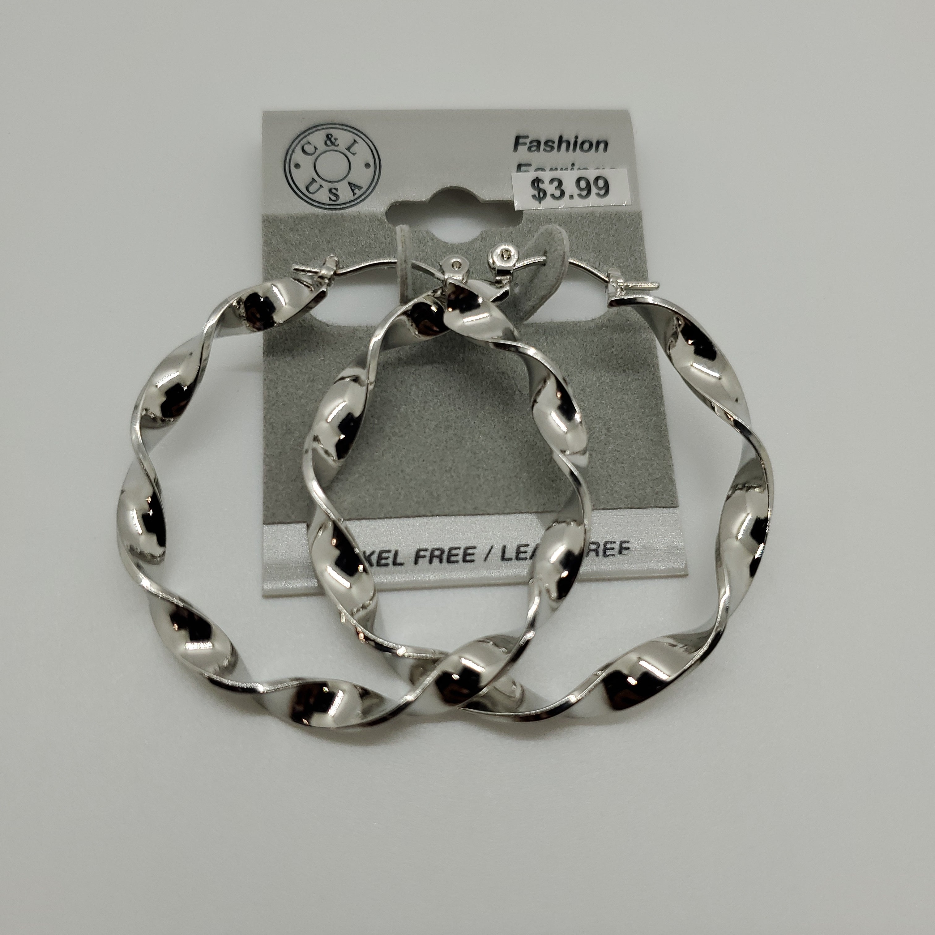 Silver Plated Pincatch Hoop Earrings NPK426 - Beauty Bar & Supply
