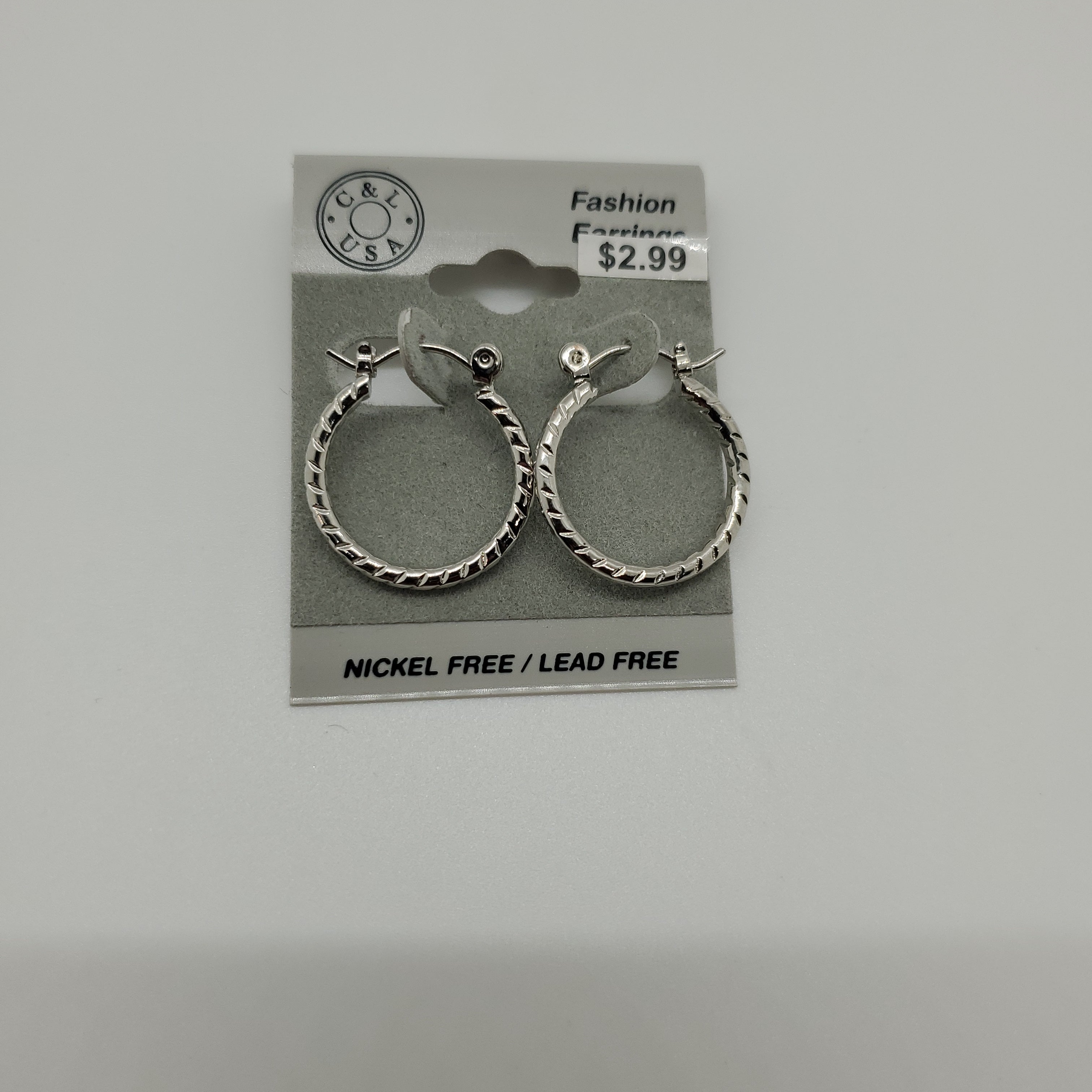 Silver Plated Pincatch Hoop Earrings NPK416 - Beauty Bar & Supply