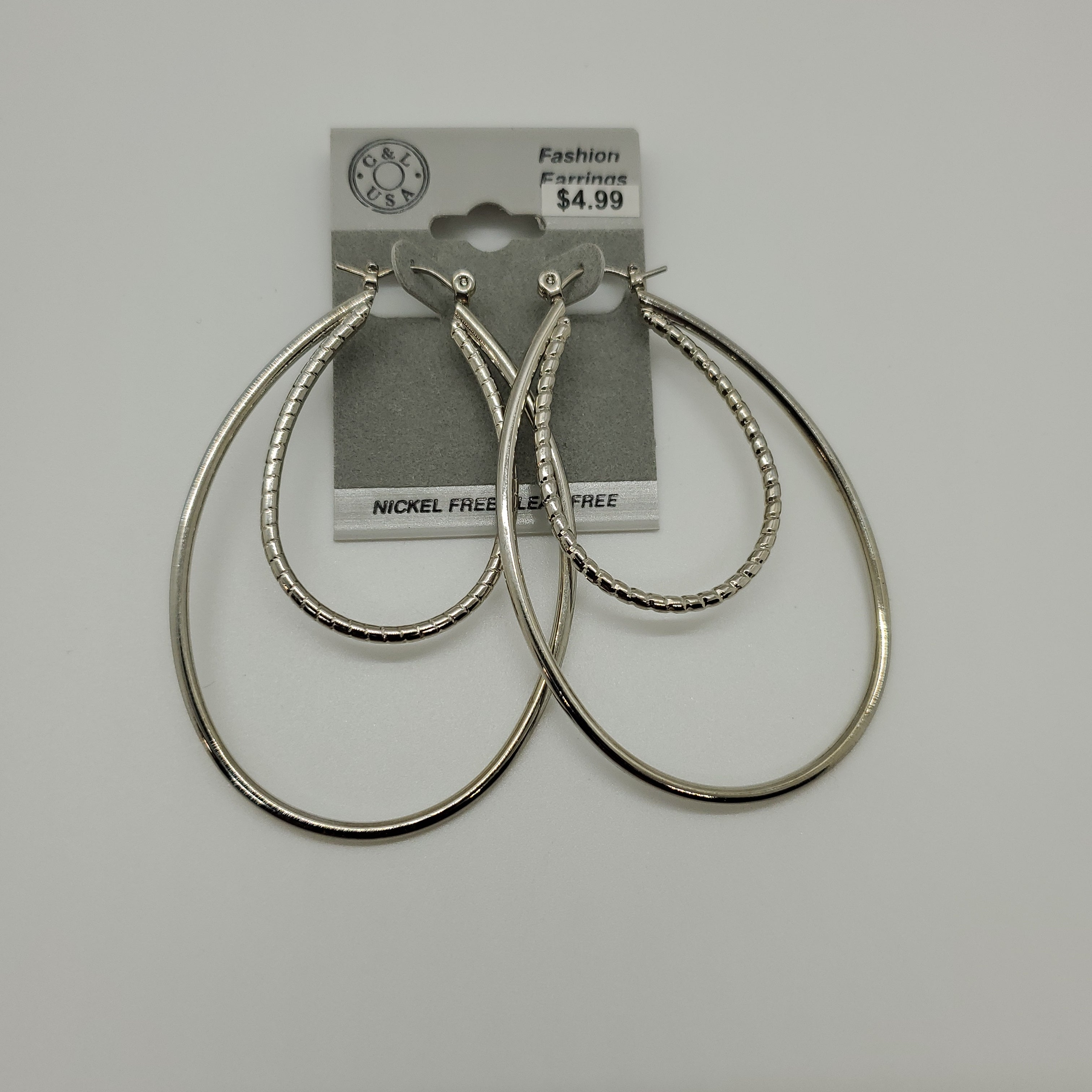 Silver Plated Pincatch Hoop Earrings NPK436 - Beauty Bar & Supply