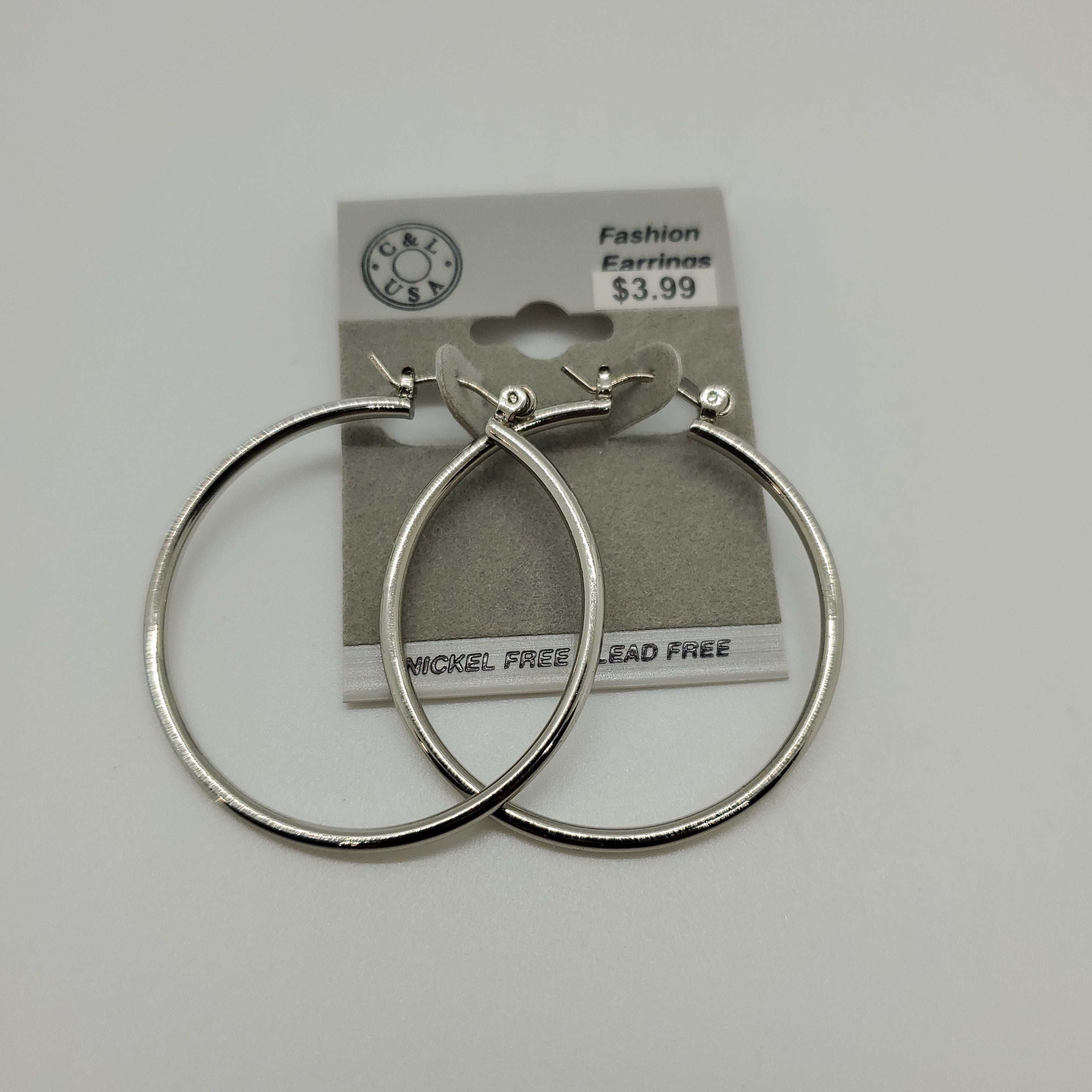 Silver Plated Pincatch Hoop Earrings NPK429 - Beauty Bar & Supply