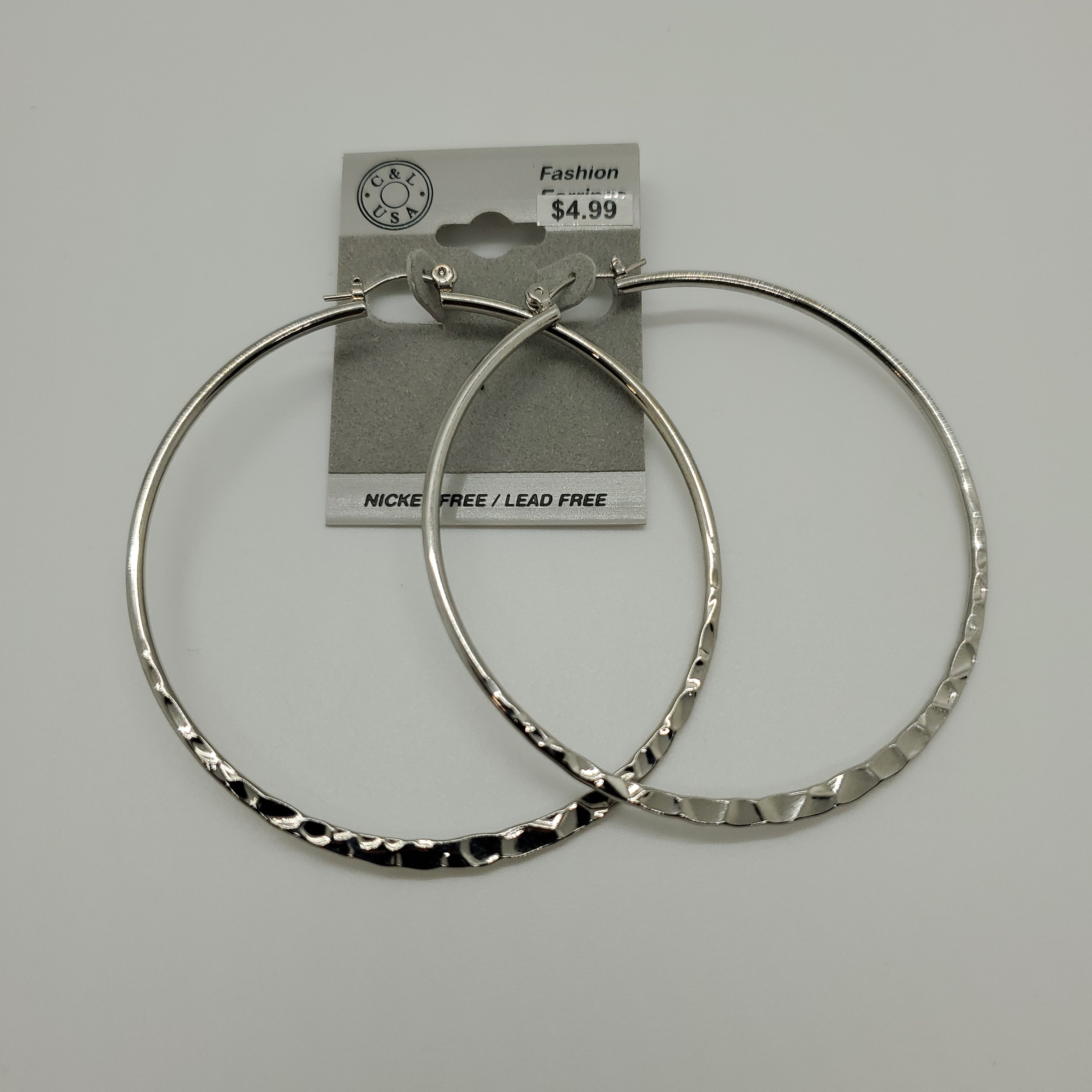 Silver Plated Pincatch Hoop Earrings NPK437 - Beauty Bar & Supply