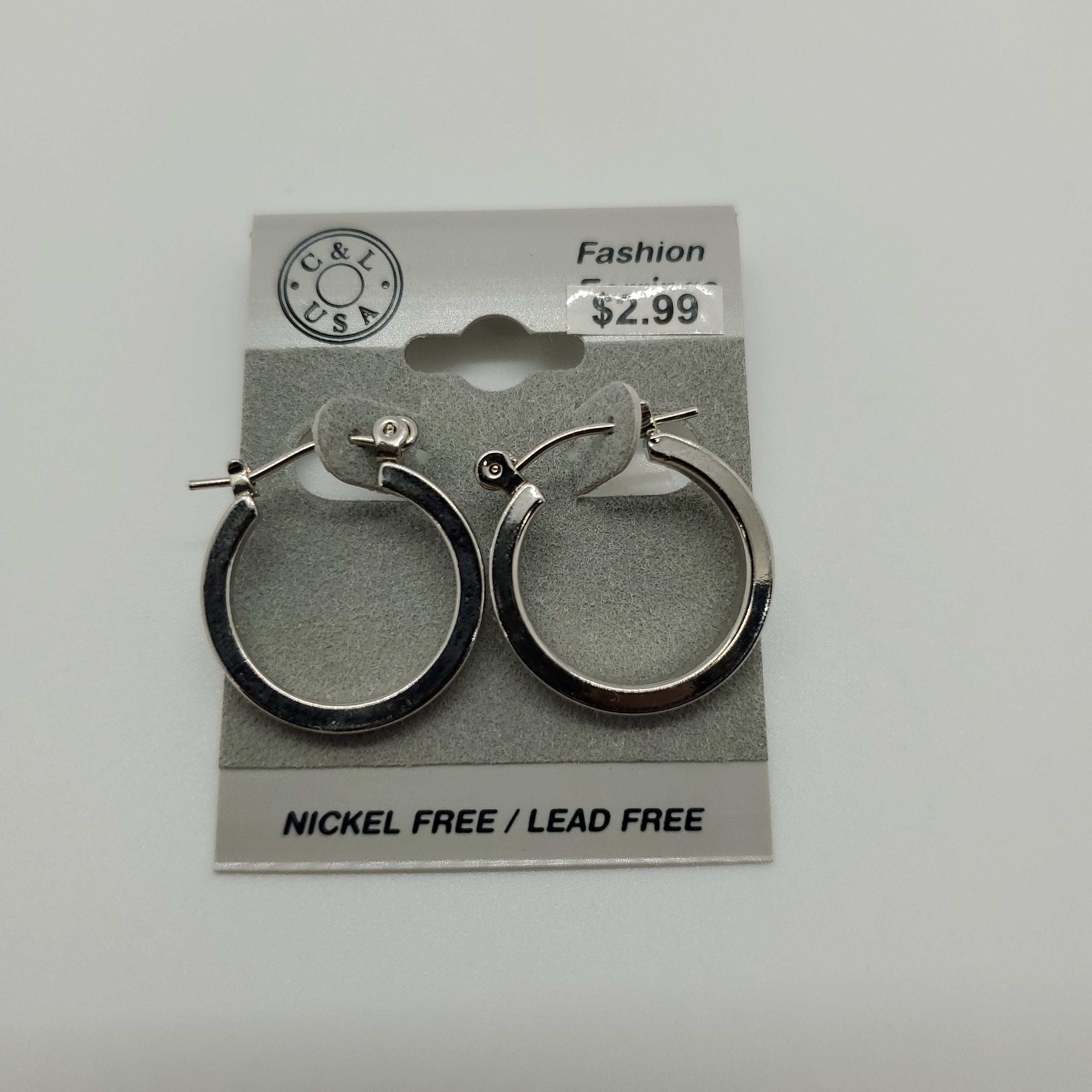 Silver Plated Pincatch Hoop Earrings NPK406 - Beauty Bar & Supply