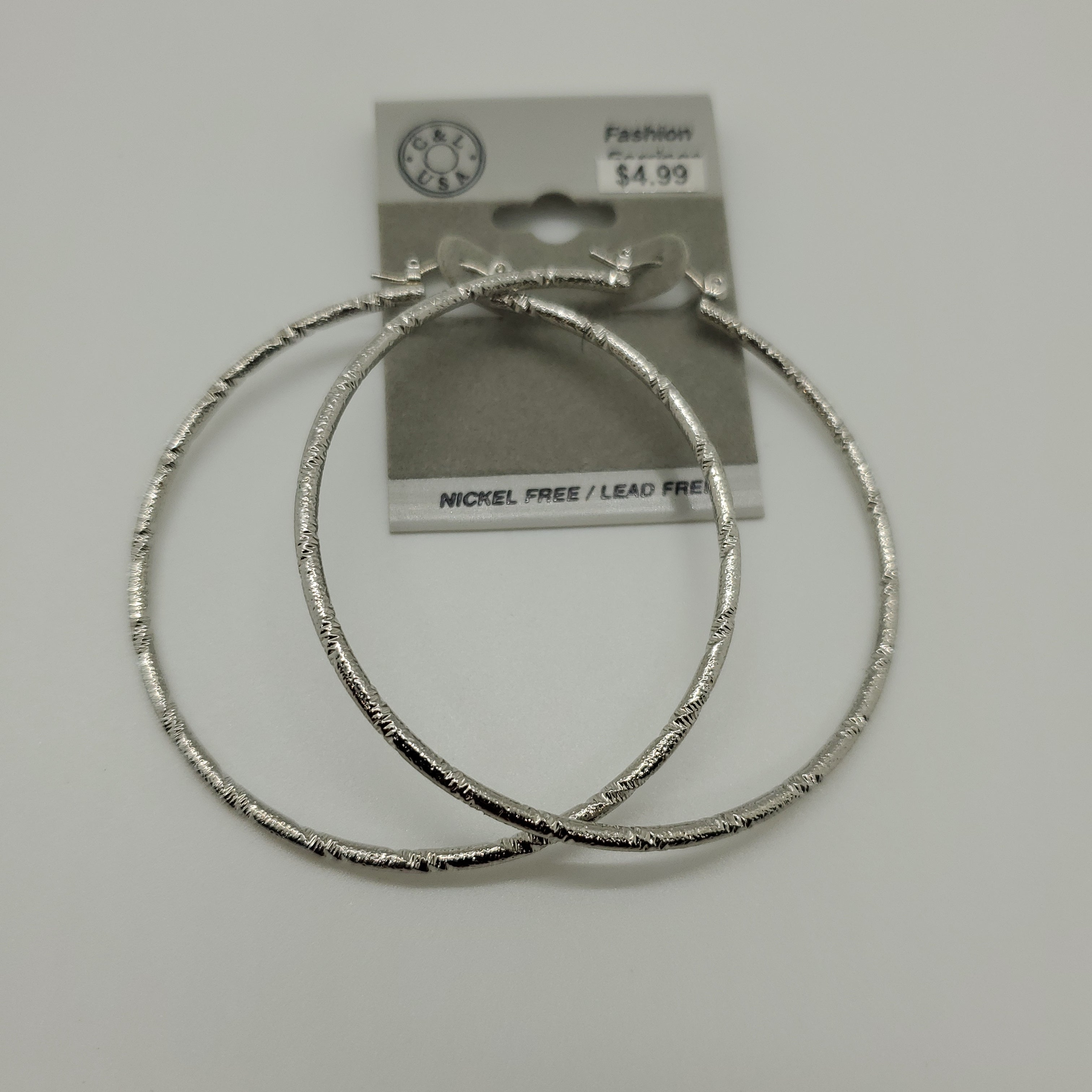 Silver Plated Pincatch Hoop Earrings NPK438 - Beauty Bar & Supply