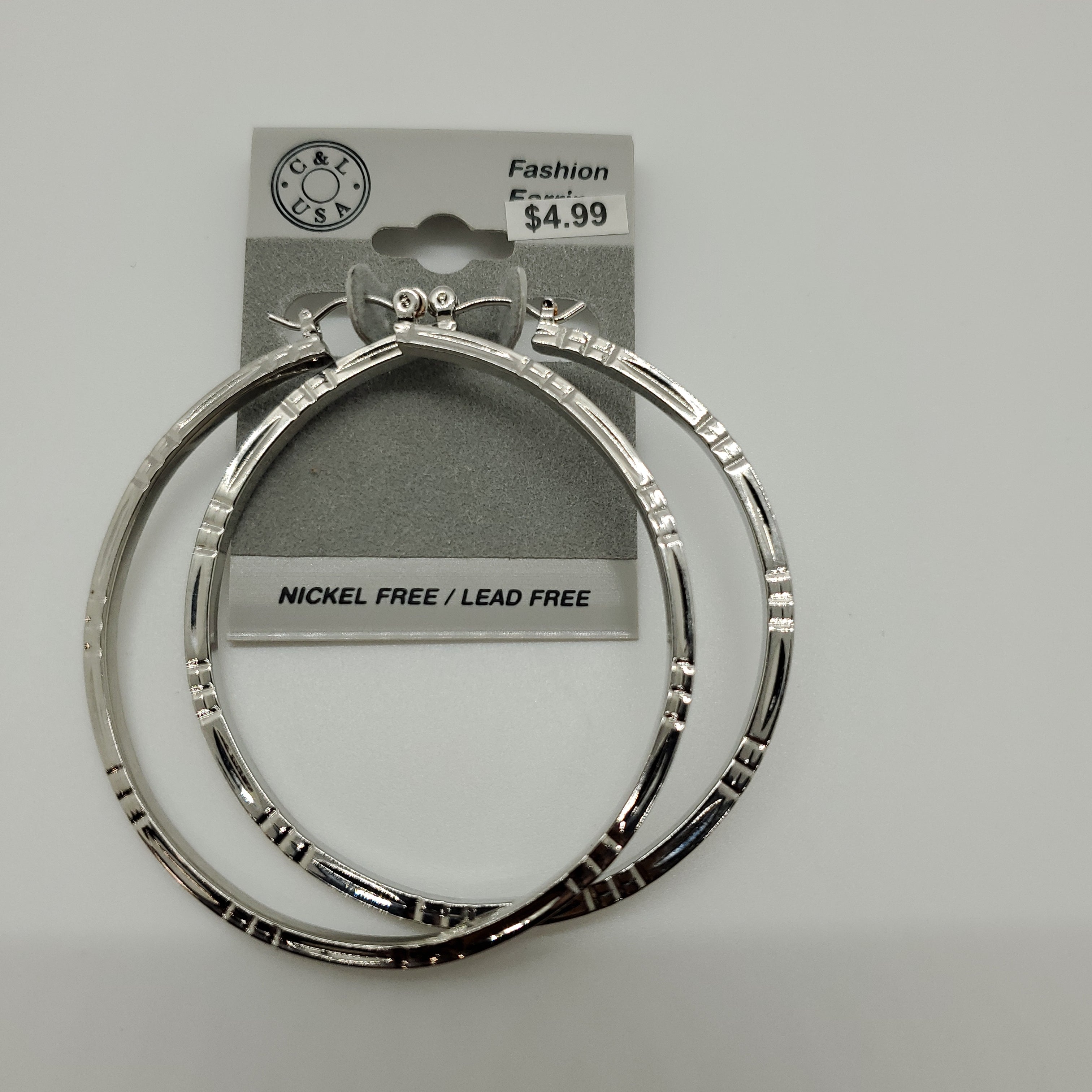 Silver Plated Pincatch Hoop Earrings NPK433 - Beauty Bar & Supply