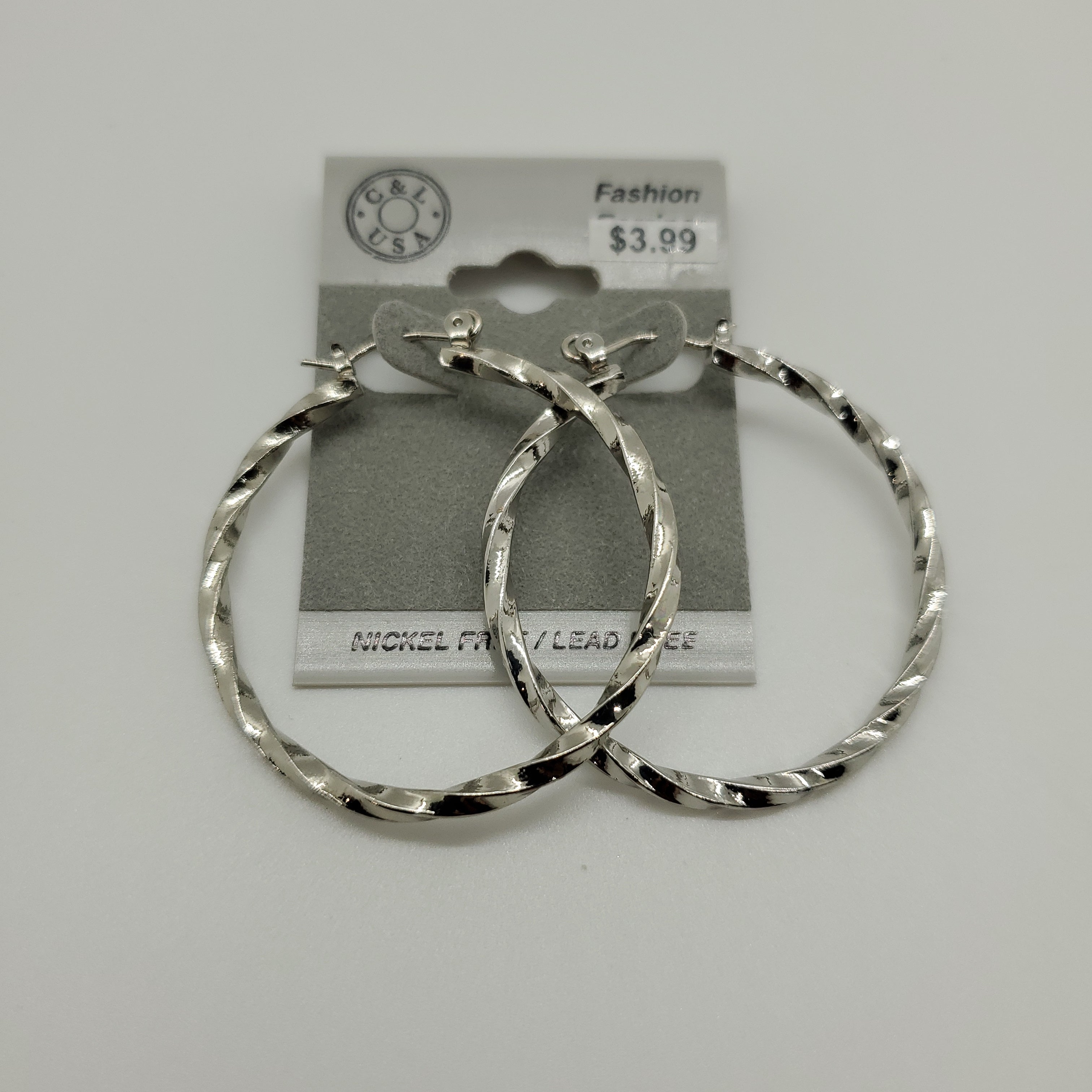 Silver Plated Pincatch Hoop Earrings NPK428 - Beauty Bar & Supply