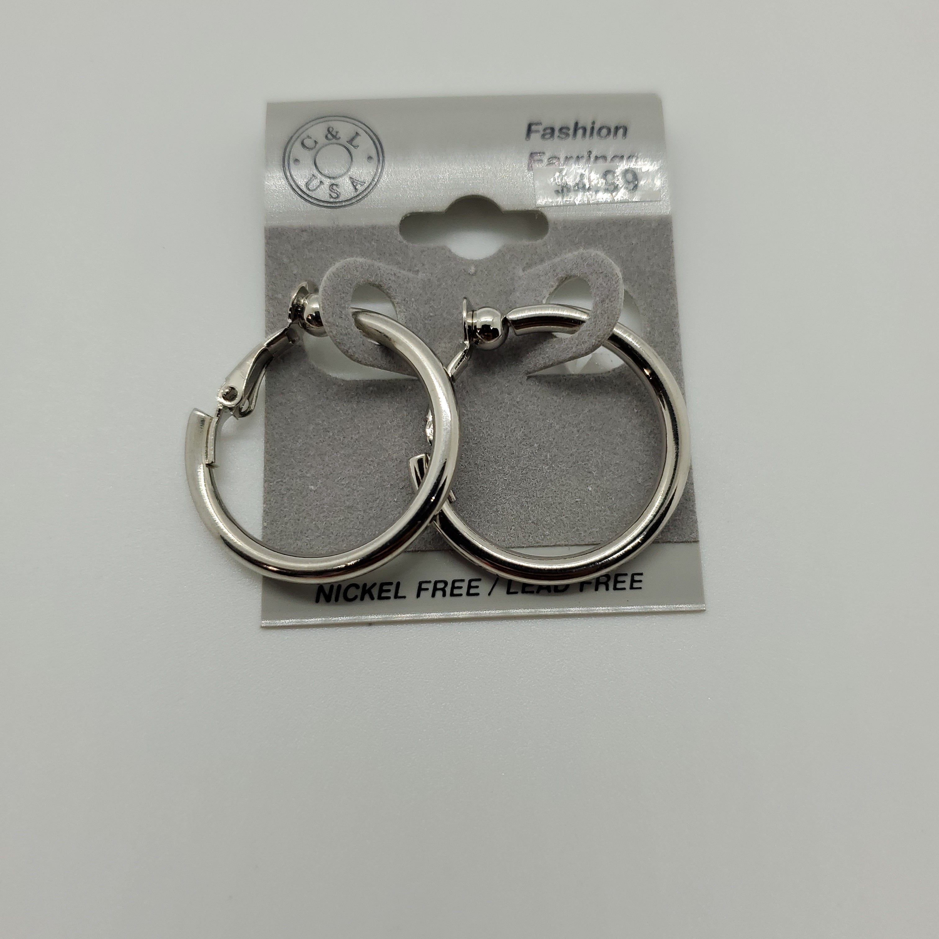 Silver Plated Clip On Hoop Earrings NPK501 - Beauty Bar & Supply
