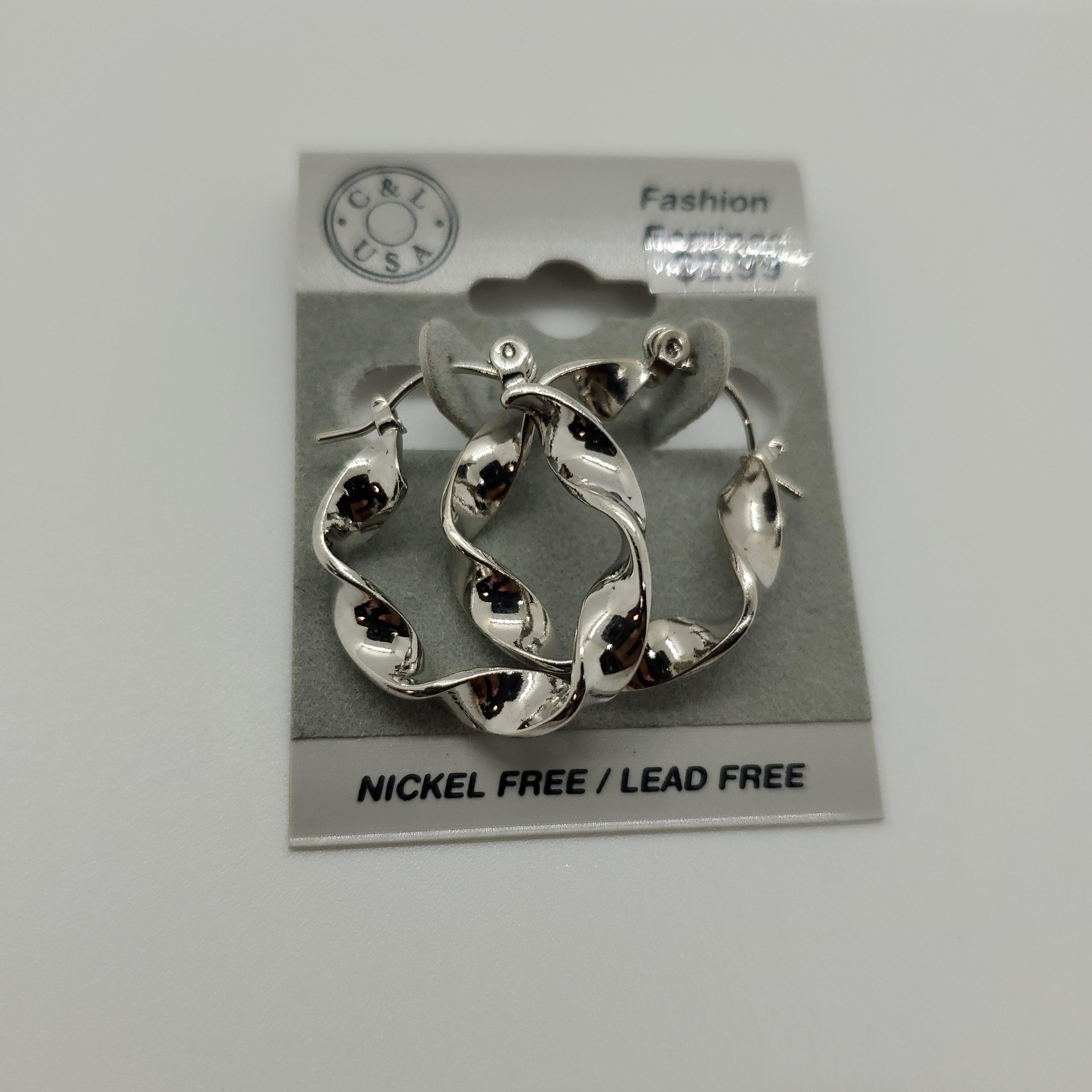 Silver Plated Pincatch Hoop Earrings NPK415 - Beauty Bar & Supply