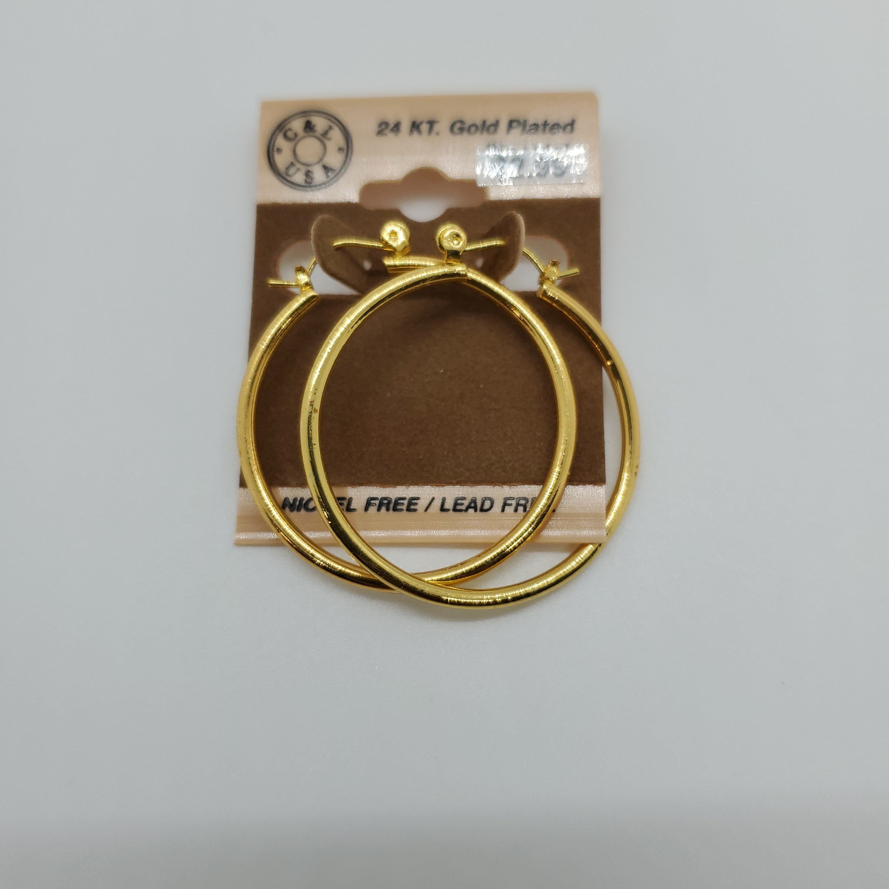 24KT Gold Plated Pincatch Hoop Earrings NPK123 - Beauty Bar & Supply