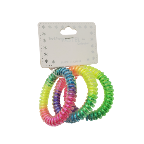 Pastel Collection 3 pack Rubber Hair Bands - Beauty Bar & Supply
