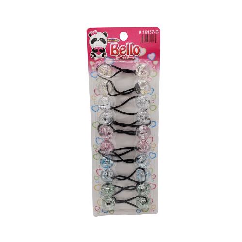 Bello Collection 20MM Balls 10pc Clear Assorted Glitter #16157-G - Beauty Bar & Supply
