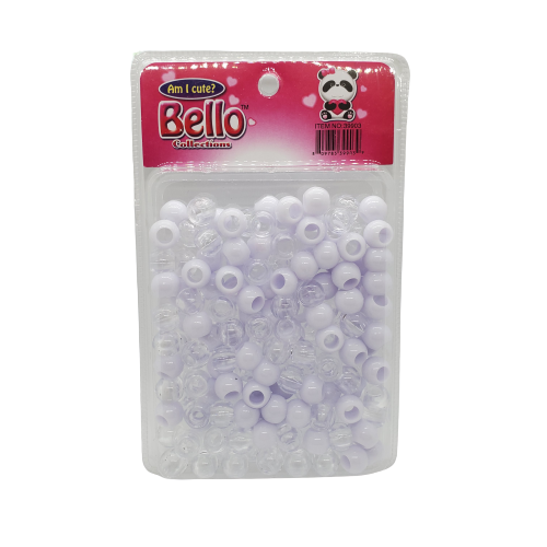 Bello Collections Hair Beads-White/Clear #39903 - Beauty Bar & Supply