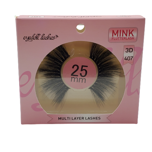 Eyedoll Lashes Mink 3D Flutterlash 25mm #407 - Beauty Bar & Supply