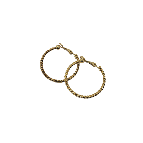 Earrings-24 KT Rope Gold Plated-Clip On Hoops NPK204 - Beauty Bar & Supply