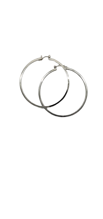 Earring- Silver Plated Hoops - Beauty Bar & Supply