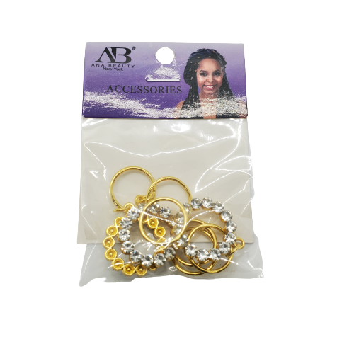 Ana Beauty Accessories Gold/Silver Circle w/ Rhinestone - Beauty Bar & Supply