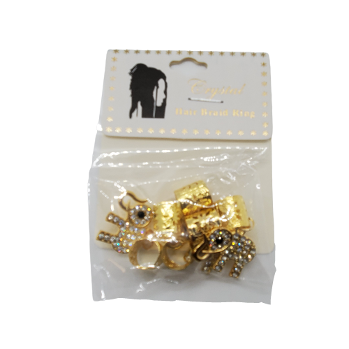 Crystal Collection Braid Jewelry Ring w/ Rhinestone Elephants - Beauty Bar & Supply