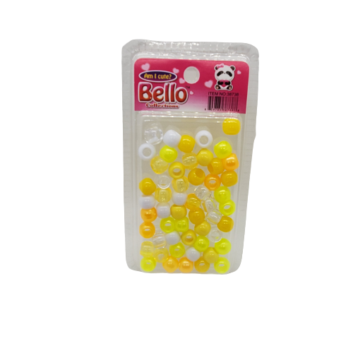 Bello Collection Beads Yellow/White/Clear 38738 - Beauty Bar & Supply