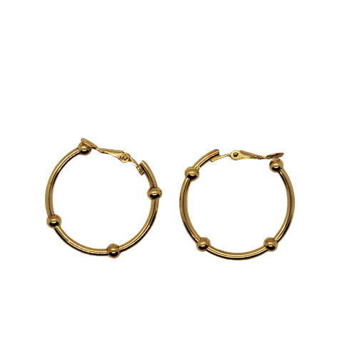 24KT Gold Plated Clip On Hoop Earrings NPK203 - Beauty Bar & Supply