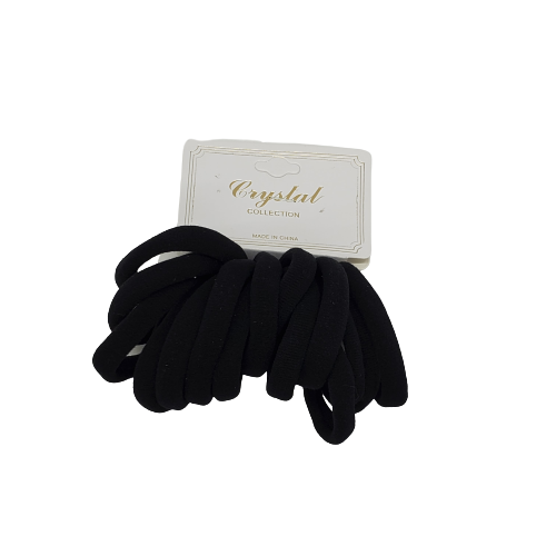 Crystal Collection Black Nylon Ponytail Holder - Beauty Bar & Supply