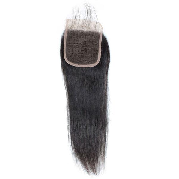 BBS Grade 8 Virgin Human Hair Straight Natural 4x4 Closure - Beauty Bar & Supply